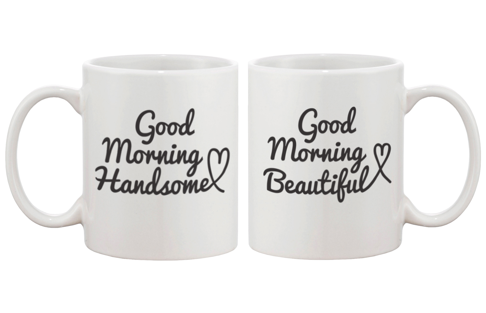 His and Her Mugs Wedding and Bridal Shower Gifts - Good Morning Beautiful & Handsome