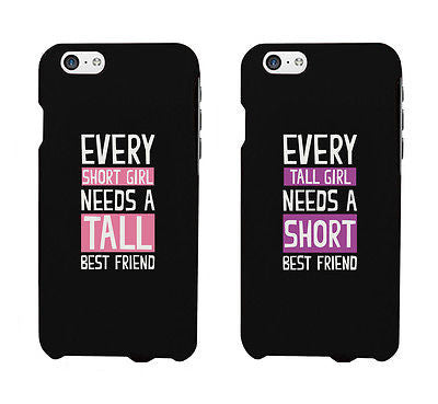 Short And Tall Cute BFF Mathing Phone Cases For Best Friends Gift - 365INLOVE