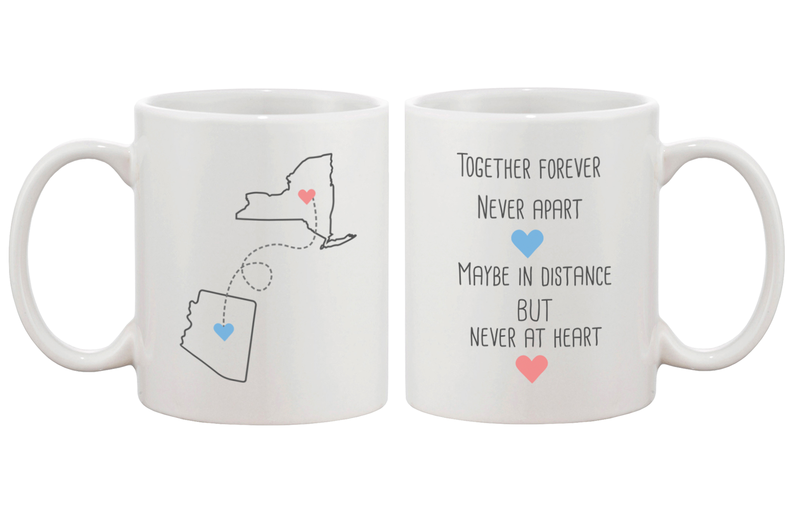 together forever long distance relationship mug cup