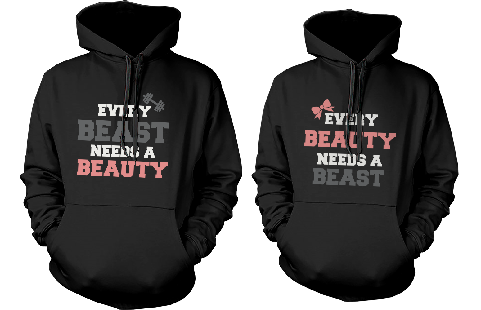 beauty beast couple hoodies