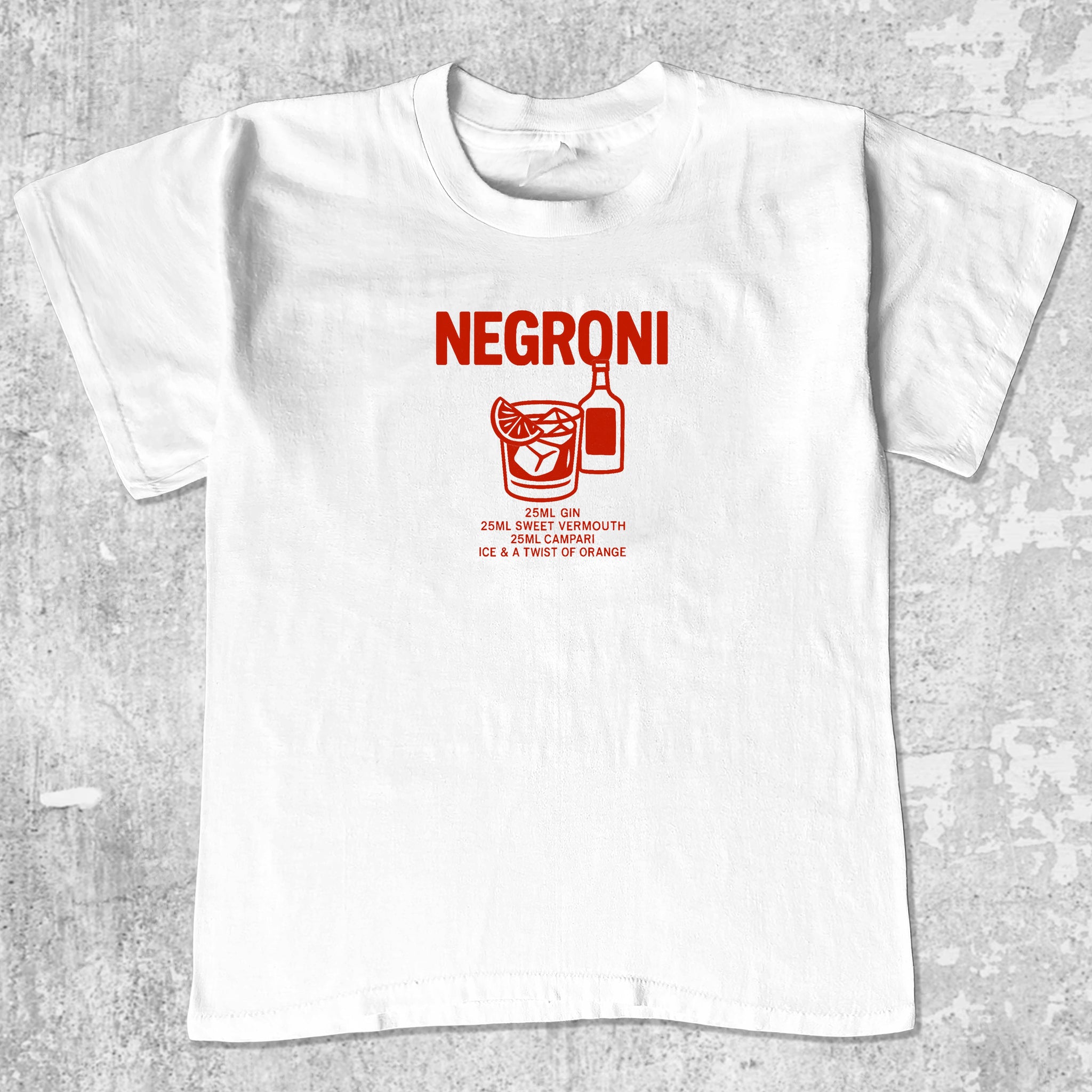 Negroni Cocktail Crew neck t-shirt 365 In Love Gifts for Friends and Family Negroni Cocktail 365 Printing INC Short Sleeve Tees White 1