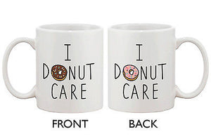 Cute Breakfast Coffee Mug - I Donut Care Funny Ceramic 11oz Coffee Mug Cup - 365INLOVE