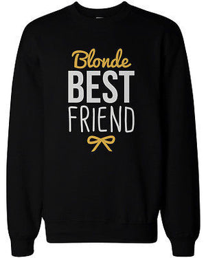 Cute Brunette and Blonde Best Friend Matching BFF Pullover Sweaters - 365INLOVE