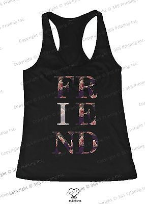 BFF Tank Tops True Friend Floral Print Matching Shirts for Best Friends - 365INLOVE