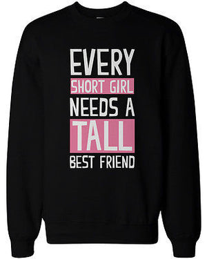 Tall and Short Best Friend Matching Sweatshirts for Best Friends BFF Gift - 365INLOVE