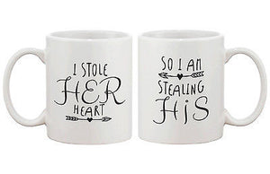 Stealing Hearts Matching Coffee Mugs -His and Hers Couple Coffee Mug Cup - 365INLOVE