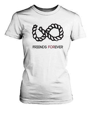 Infinity Sign Best Friend Shirts - White Cotton Matching BFF T-shirts - 365INLOVE