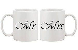 Cute Mr and Mrs Couple Mugs - His and Hers Matching Coffee Mug Cup Set - 365INLOVE