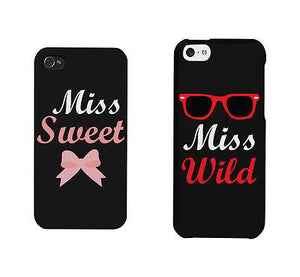 Miss Sweet And Wild Bow And Sunglasses Cute BFF Mathing Phone Cases - 365INLOVE