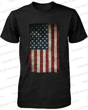 American Flag Men's T-shirt -July 4th Red White and Blue Graphic Tee - 365INLOVE