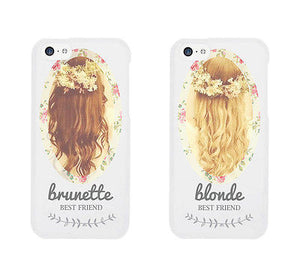 Floral Blonde Brunette Cute BFF Mathing Phone Cases For Best Friends - 365INLOVE
