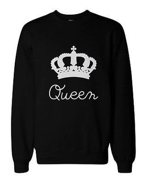 King and Queen Couple SweatShirts Cute Matching Outfit for Couples - 365INLOVE