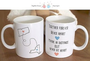 Together Forever Never Apart - Customizable Matching Ceramic Coffee Mugs (MC029) - 365INLOVE