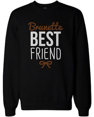 Cute Brunette and Blonde Best Friend Matching BFF Pullover Sweaters - 365INLOVE