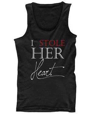 I Stole Her Heart, So I'm Stealing His Last Name Matching Couple Tank Tops - 365INLOVE