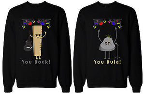 Funny Matching BFF Sweatshirts for Best Friends You Rock and Rule! - 365INLOVE