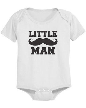 Dad and Baby Matching White T-Shirt and Bodysuit Set - Big Man and Little Man - 365INLOVE