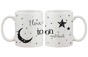 I Love You to the Moon and Back Couple Mugs - His and Hers Matching Cup - 365INLOVE