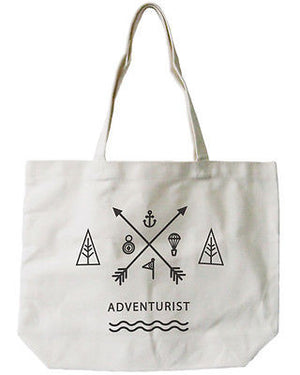 Women's Reusable Canvas Bag- Unique Adventurist Natural Canvas Tote Bag - 365INLOVE