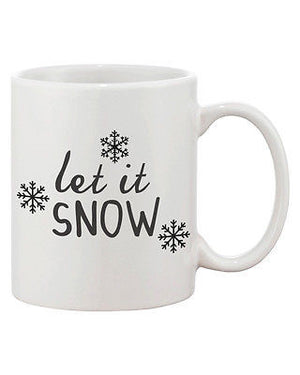 Cute Snowflake Winter Coffee Mug - Let It Snow 11oz Ceramic Mug Cup - 365INLOVE