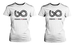 Infinity Sign Best Friend Shirts - White Cotton Matching BFF T-shirts - 365INLOVE