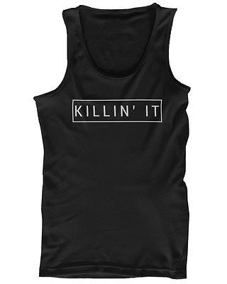 Men's Black Cotton Graphic Tank Top - Killin' It Killing It Tanks - 365INLOVE