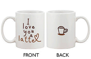 Funny and Cute Ceramic Coffee Mug - I Love You a Latte 11oz Coffee Mug Cup - 365INLOVE