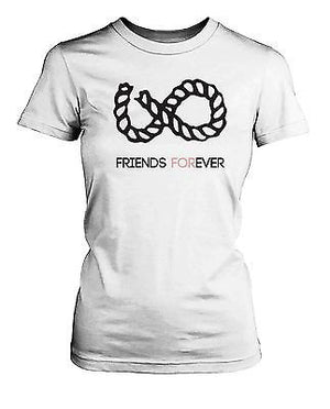 Infinity Sign Best Friend Shirts - White Cotton Matching BFF T-shirts - 365INLOVE