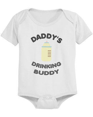 Daddy's Drinking Buddy Cute Baby Bodysuit - Pre-Shrunk Cotton Snap-On Style - 365INLOVE