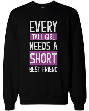 Tall and Short Best Friend Matching Sweatshirts for Best Friends BFF Gift - 365INLOVE