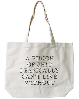 Women's Canvas Bag -Funny Can't Live Without Natural Canvas Tote Bag - 365INLOVE