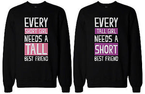 Tall and Short Best Friend Matching Sweatshirts for Best Friends BFF Gift - 365INLOVE