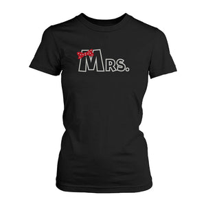 Mr and Mrs Ribbon Couple T-shirts Cute Matching Couple Tee Wedding Gifts Ideas - 365INLOVE