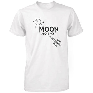 I Love You to the Moon and Back Cute Couple T-Shirts Black and White Matching Tees - 365INLOVE