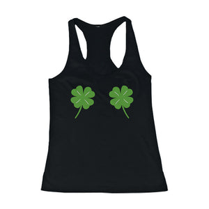 Four Leaf Clovers Women's Tank Top St Patricks Day Tanks Cute Tanktop - 365INLOVE