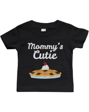 Mommy's Cutie Pie Baby Tee Cute Infant Black T Shirt Gift for Baby Shower - 365INLOVE