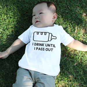 Graphic Snap-on Style Baby Tee, Infant Tee - Drink Until I Pass Out - 365INLOVE