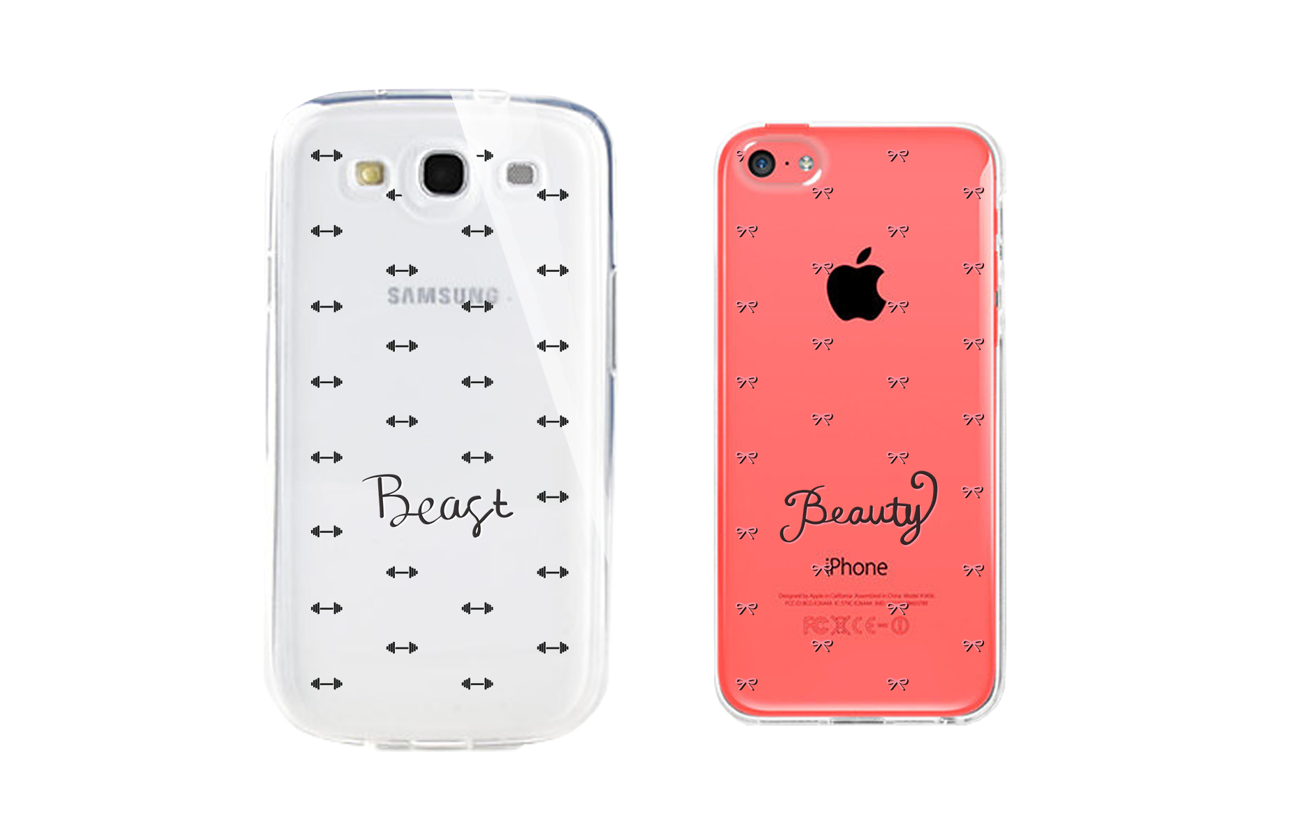 beauty and beast clear phone cases