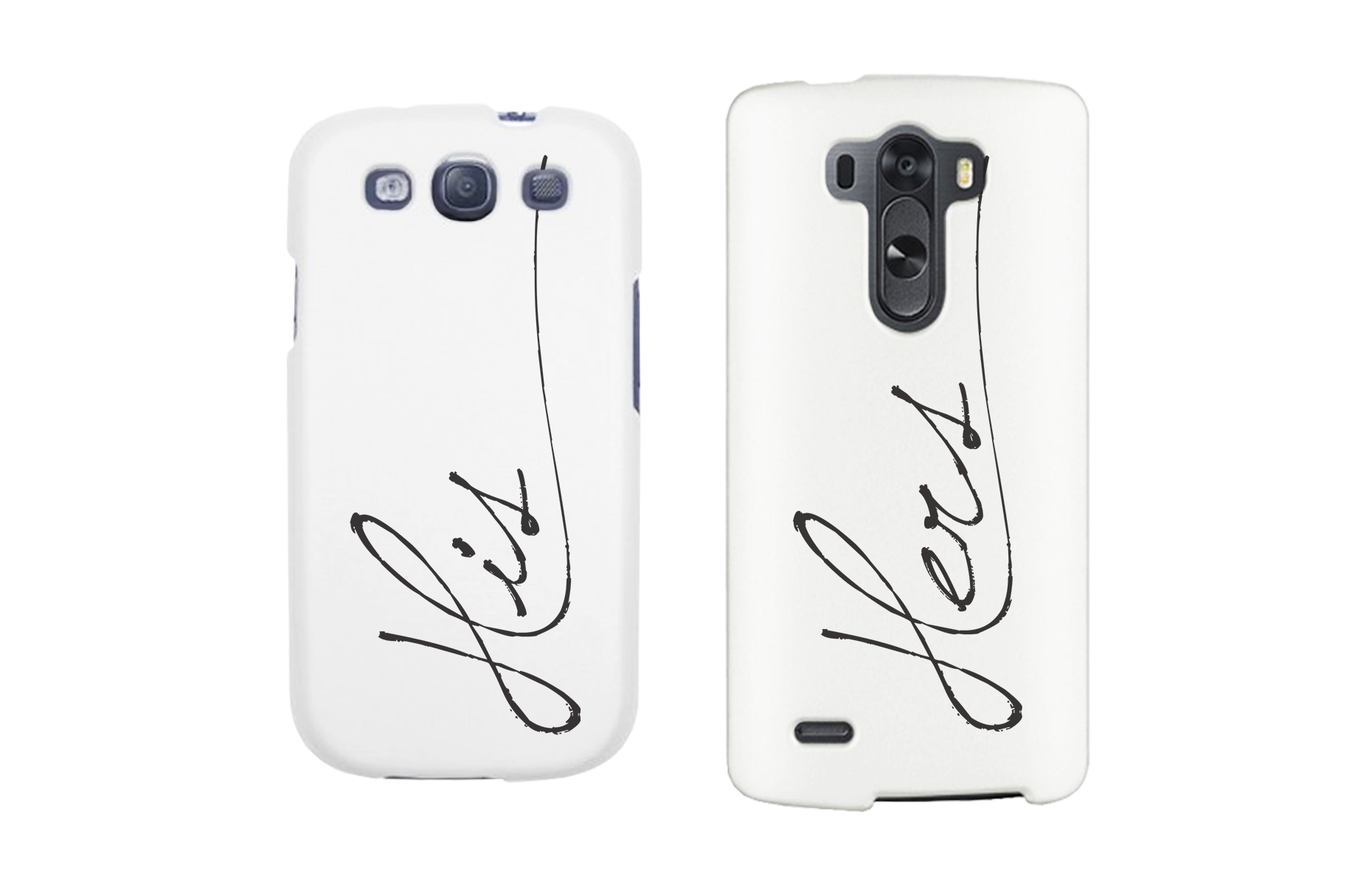 classy white his and hers iphone 6 cases