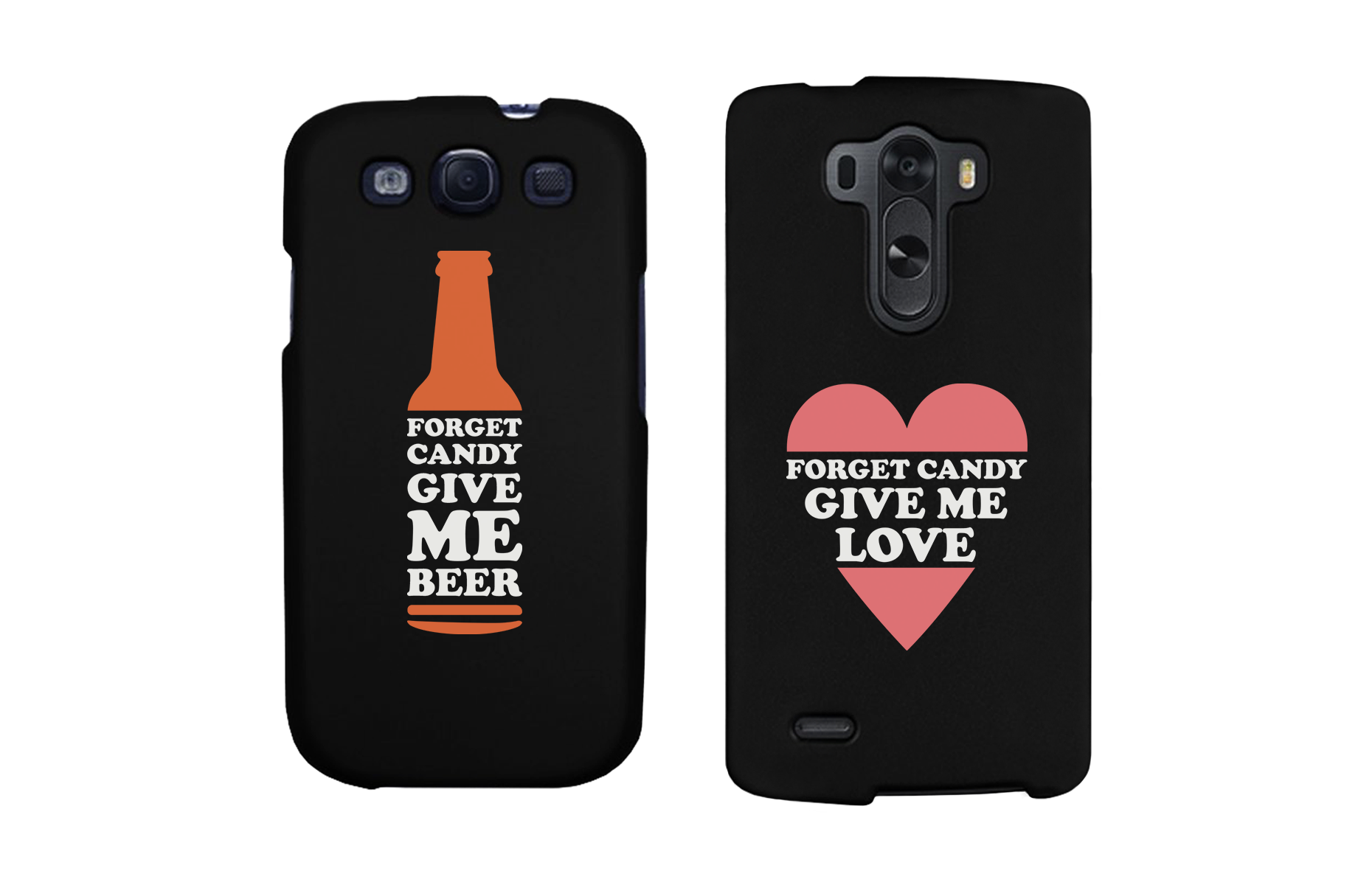 Forget Candy Give Me Beer and Love Couple Phone Cases Halloween Gifts - 365INLOVE