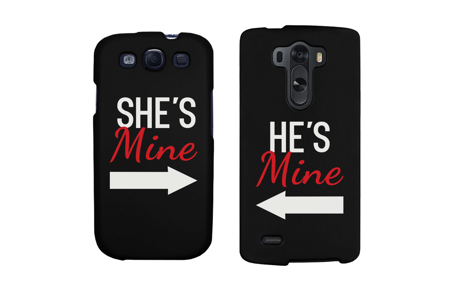 She's Mine and He's Mine Black Matching Couple Phone Cases Valentine's Day - 365INLOVE
