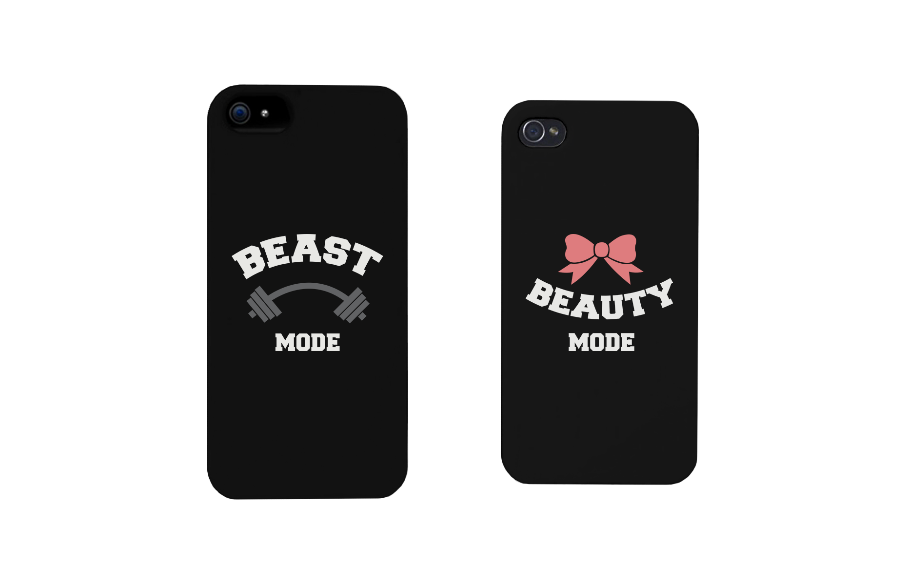 Beast Mode and Beauty Mode Black Matching Couple Phone Cases - 365INLOVE