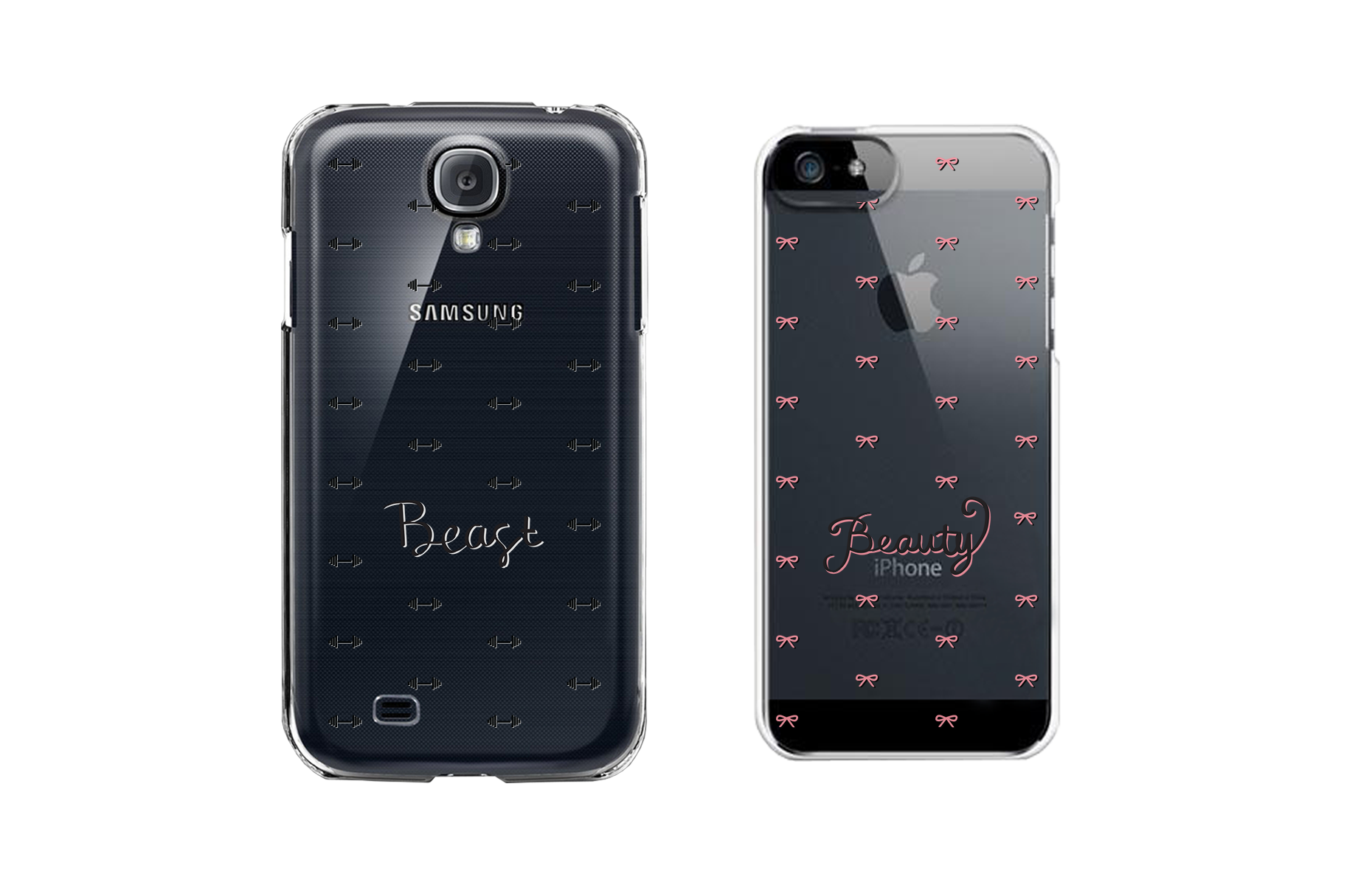 Beauty and Beast Clear Matching Couple Phone Cases Gift for Couples - 365INLOVE