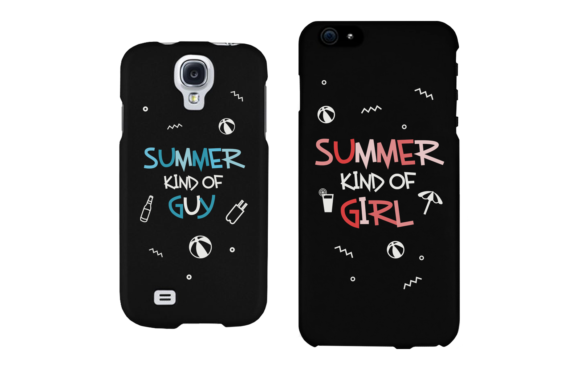 Summer Kind of Guy and Girl Black Matching Couple Phone Cases - 365INLOVE