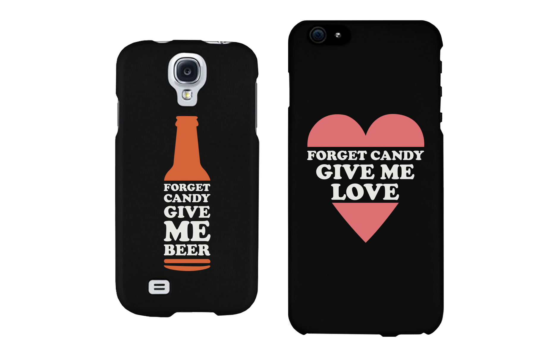 Forget Candy Give Me Beer and Love Couple Phone Cases Halloween Gifts - 365INLOVE
