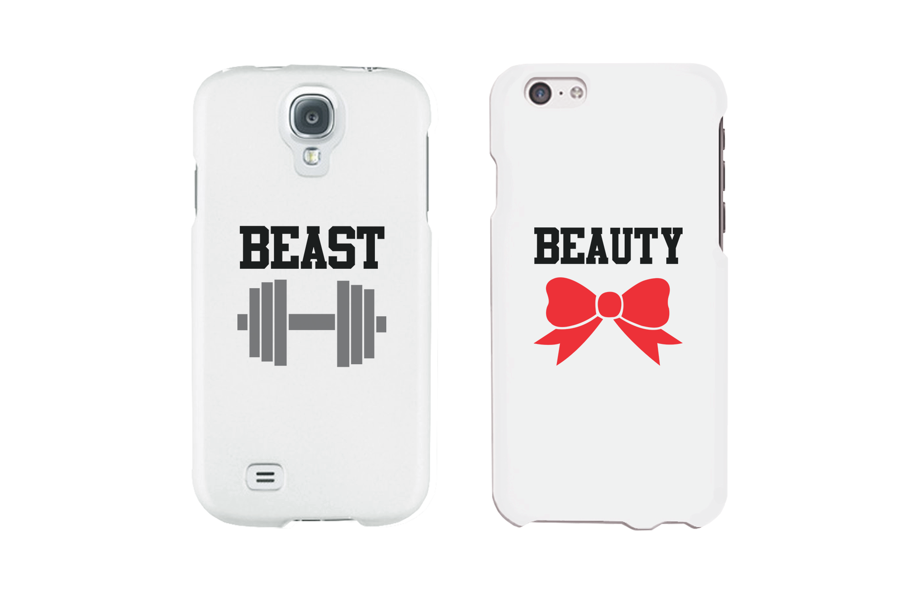 Beauty and Beast Matching Couple White Phone Cases - 365 IN LOVE Beauty and Beast Matching Couple White Phone Cases - 365 IN LOVE