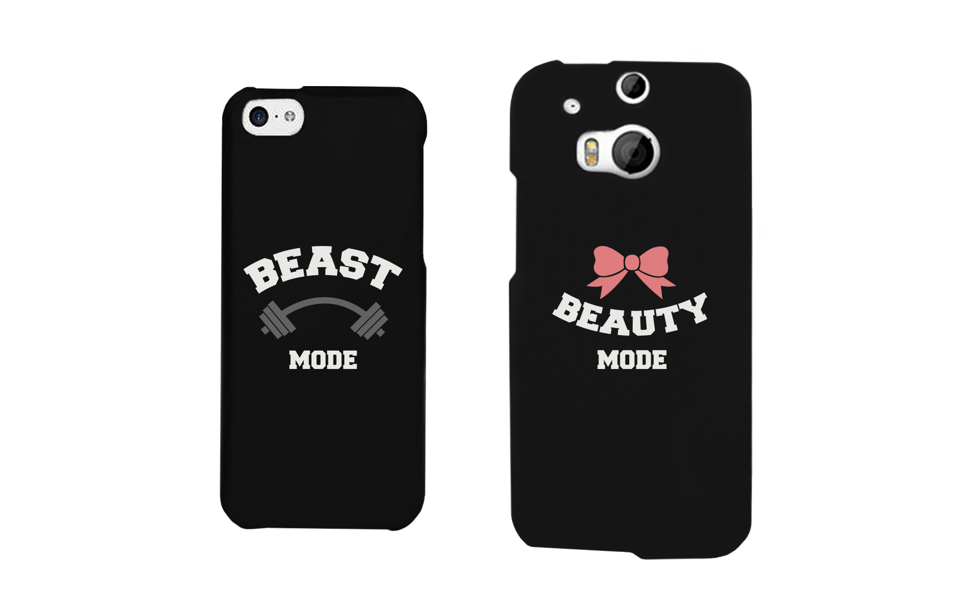 Beast Mode and Beauty Mode Black Matching Couple Phone Cases - 365INLOVE