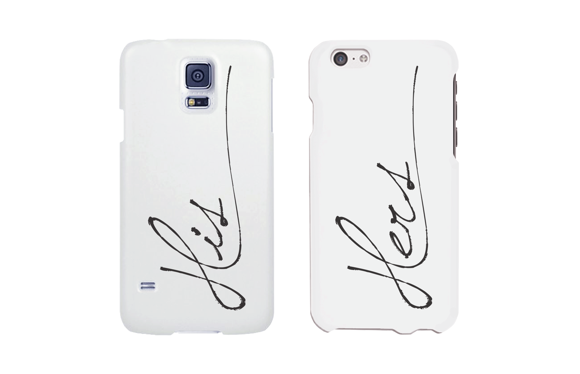 classy white his and hers iphone 6 cases