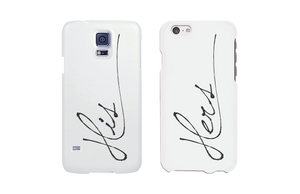 classy white his and hers iphone 6 cases