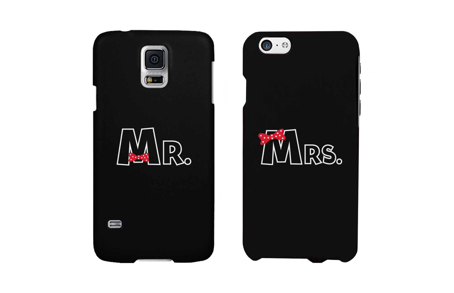 Mr and Mrs Bow Tie Couples Matching Cell Phone Cases Gift for Couples - 365INLOVE